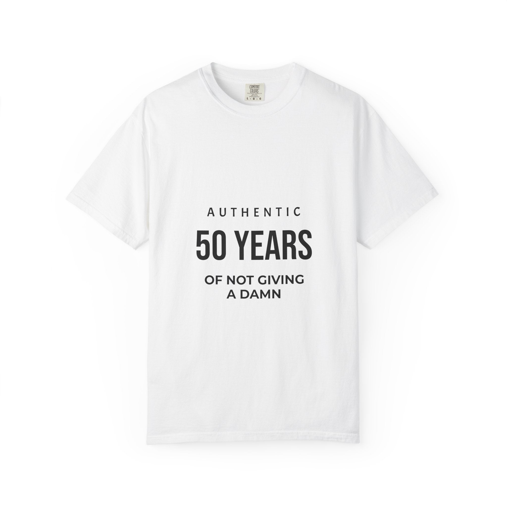 50 Years of Not Giving a Damn T-Shirt — 'Sarcasm University' Funny 50th Birthday Tee